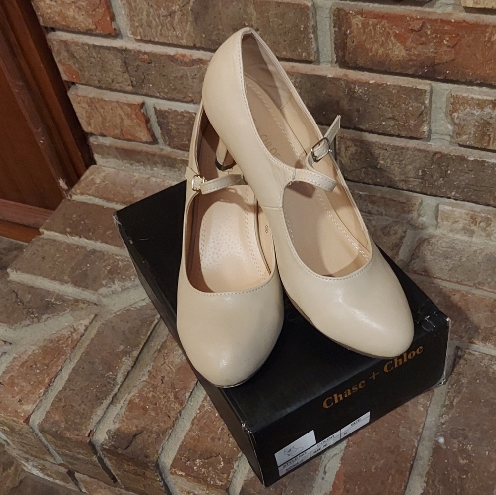 Chase + Chloe Nude Heels